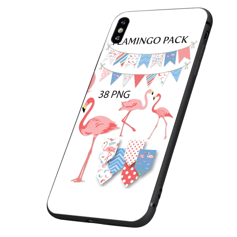 Black tpu case for iphone 5 5s se 6 6s 7 8 plus x 10 silicone cover XR XS 11 pro MAX Lips Flamingo | Мобильные телефоны и