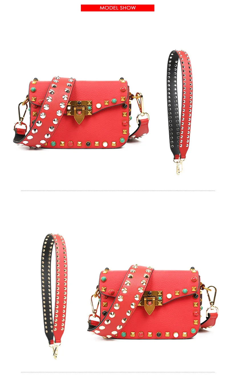 Модный ремешок из искусственной кожи с заклепками ремни для сумок Горячая и модная сумка женские ремни на плечо