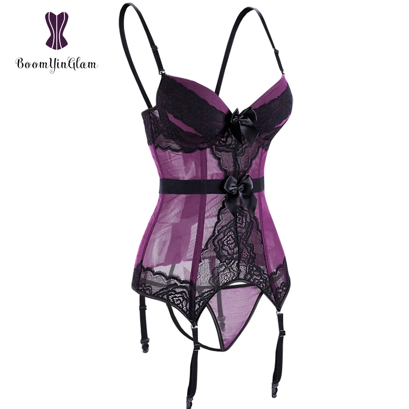 Эротическое прозрачное женское белье с регулируемыми бретелями синего