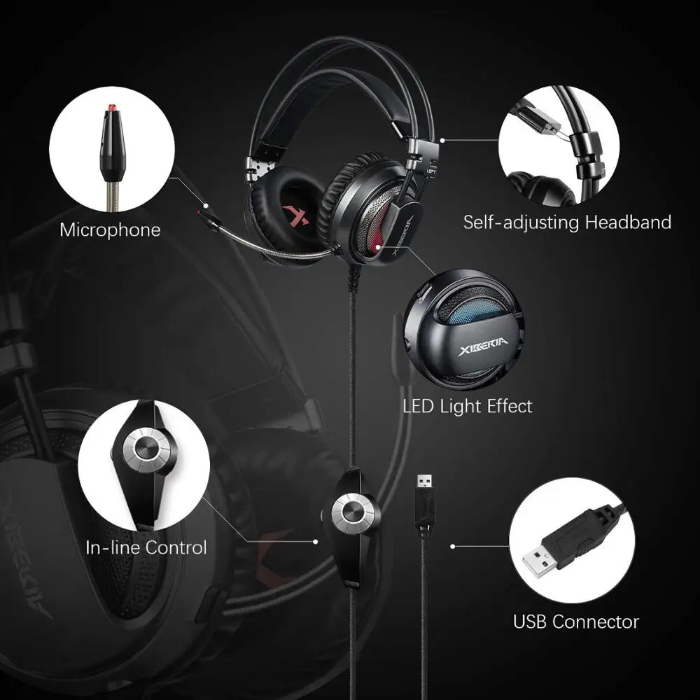 XIBERIA V10 игровая гарнитура к персональному компьютеру игровые usb наушники с