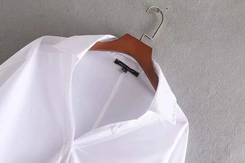 Новинка женское простое однотонное с длинным рукавом завязанное спереди на узел