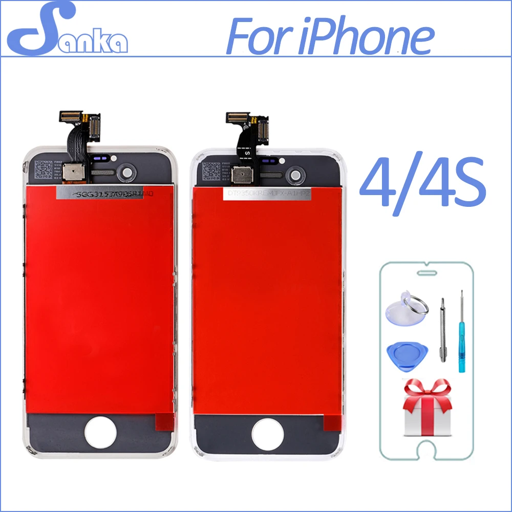 SANKA для iPhone 4 4G 4S A1332 ЖК-дисплей дигитайзер сенсорный экран в сборе Ecran Замена