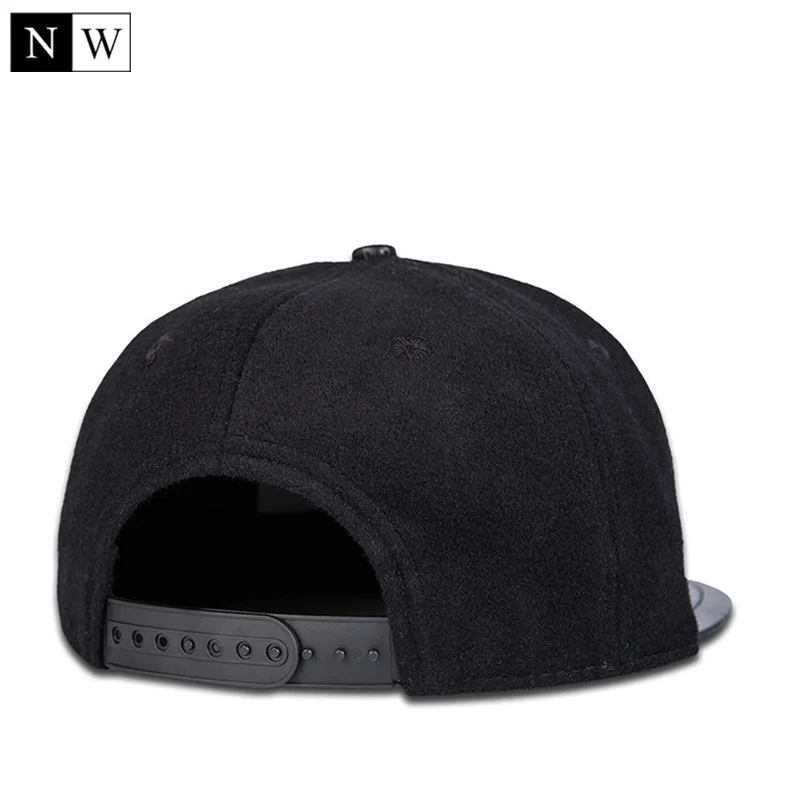 Высококачественные шерстяные зимние кепки Snapback однотонные бейсболки брендовые