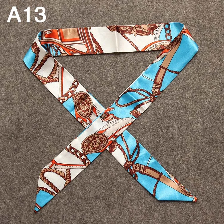 A13 40 цветов, женская модная сумка, шарф, узкая маленькая лента, на голову, с ручкой, шарф, роскошное украшение, галстук, многофункциональный, 4*100 см - Цвет: A13