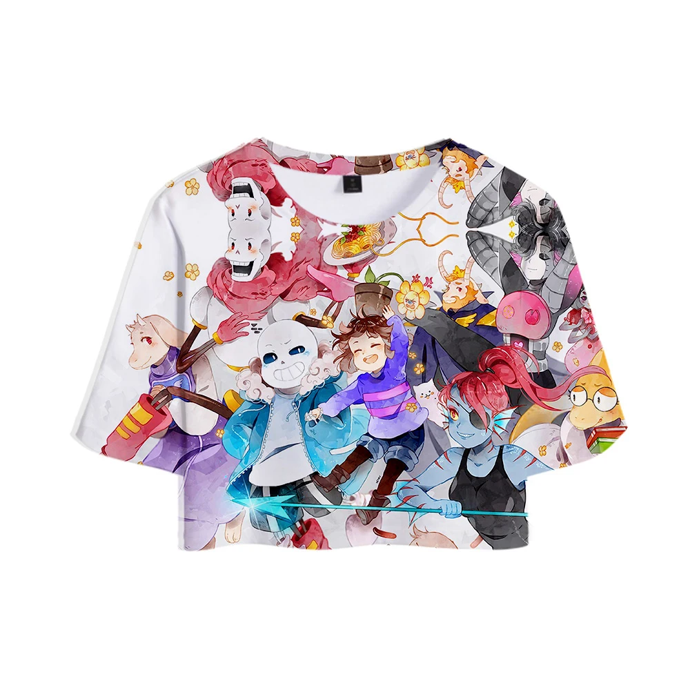 Undertale 3D Printed Fashion Women Crop Tops Casual Summer Short Sleeve T-shirt 2019 Hot Sale Streetwear T shirt | Женская одежда