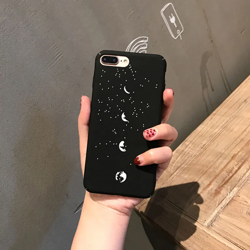 Case For iphone 6 6s 6plus Lunar eclipse Pattern Scrub Shell Man Girl Phone Cover 7 7plus Protective Hard Cases |
