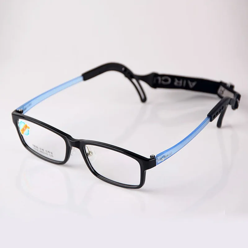 Black Blue HEJIE модная детская одежда Красочные TR90 оптическая оправа для очков и регулируемыми ножками для мальчиков и девочек, одежда для детей, подростков и студентов Размеры 49-15-125 Y1076 - Цвет оправы: Black Blue