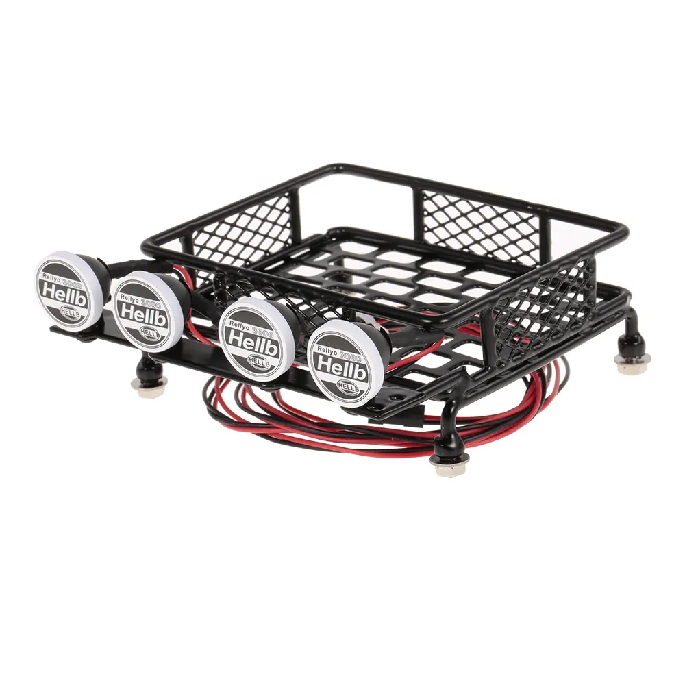 Багажник на крышу багажник с светильник кой для 1/10 RC Crawler Axial SCX10 D90 110 Traxxas TRX 4 Tamiya HSP