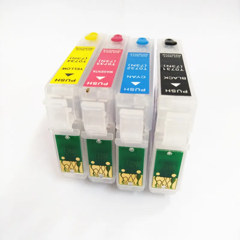 Многоразовый чернильный картридж Vilaxh 73N T0731 для epson tx100 tx205 tx209 t40w tx409 tx419 с чипом arc и