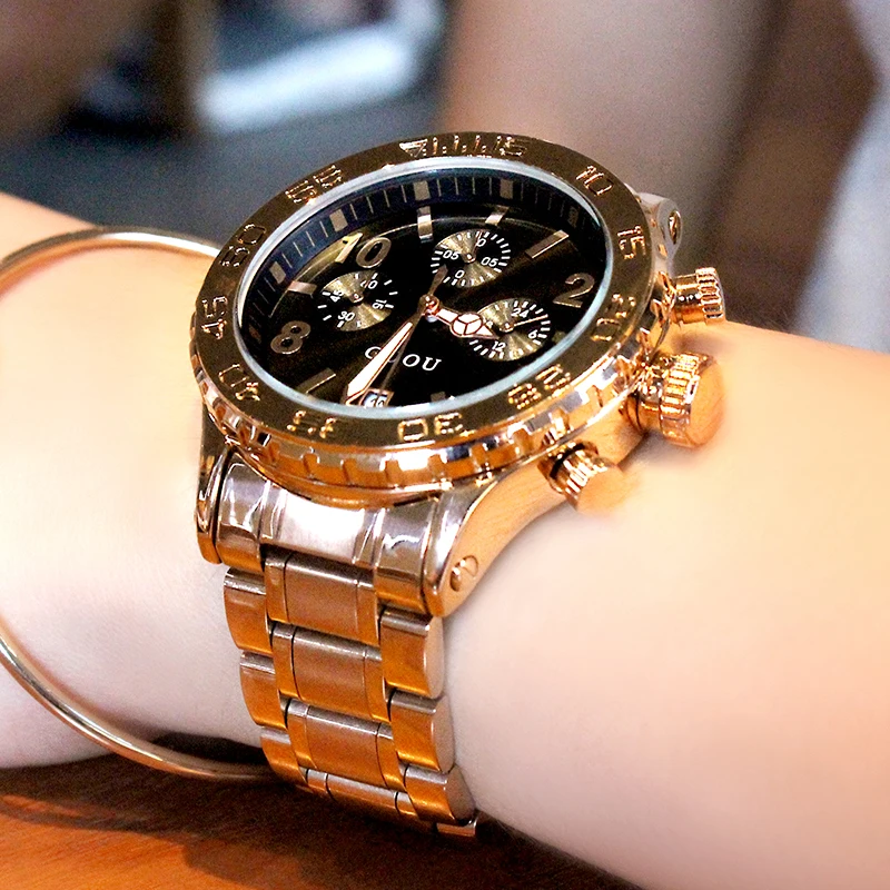 GUOU Luxury Women's Watches Stainless Steel Waterproof Quartz Women Fashion Ladies watch reloj mujer zegarek damski | Наручные часы