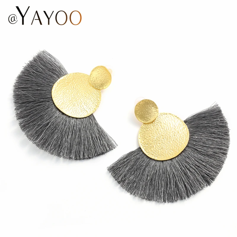 AYAYOO модные сережки с кисточками Boho Висячие этнические богемные серьги длинной