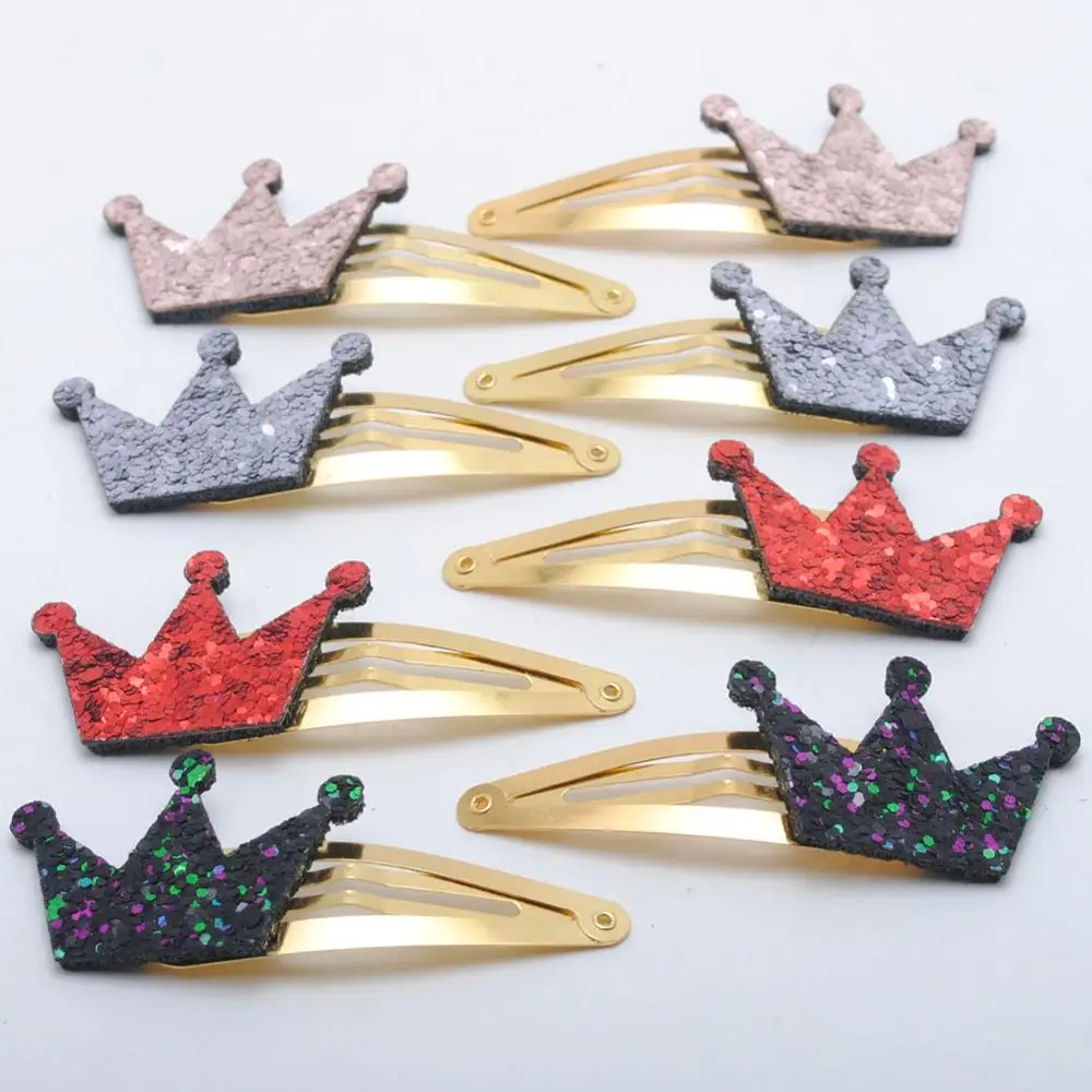8pcs Hairclips 6 шт./8 шт./лот, заколки для девочек, блестящая корона в форме звезды, подарок на день рождения, аксессуары для волос для девочек, детские заколки для волос - Цвет: 8pcs Hairclips