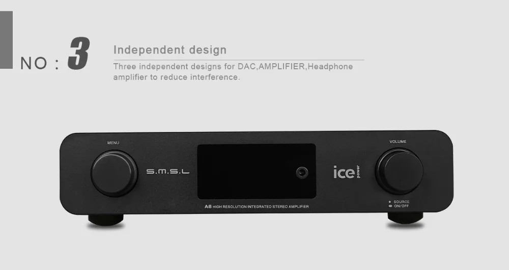 SMSL A6 HIFI Цифровой аудио DAC DSD512 USB/оптический/коаксиальный/LP плеер/CD аналоговый вход усилитель для наушников 50 Вт* 2