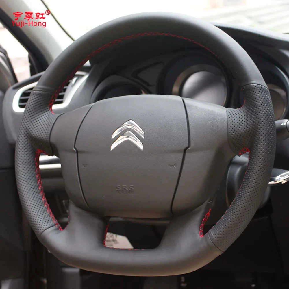 Чехлы рулевого колеса автомобиля из искусственной кожи для Citroen C4L C4 ручной