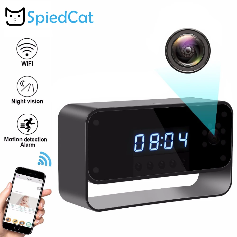HD 1080 P Wi Fi миниатюрные настольные часы беспроводной камера с обнаружения движения