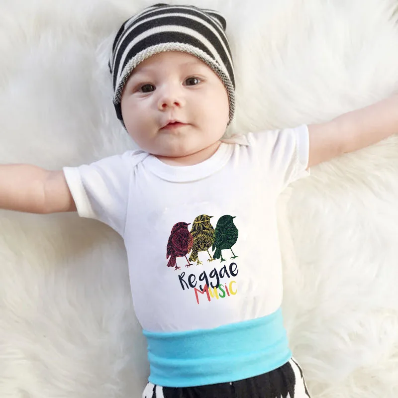 Детский хлопковый комбинезон DERMSPE с коротким рукавом и надписью Reggae для