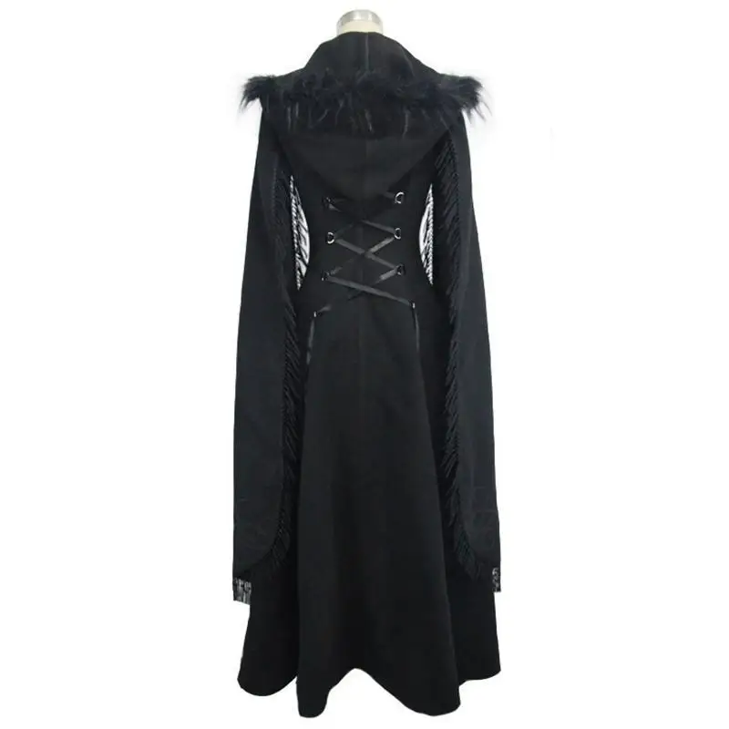 Devil модное женское длинное пальто с рукавом ангела и кисточками CT02401/CT02402|Женские
