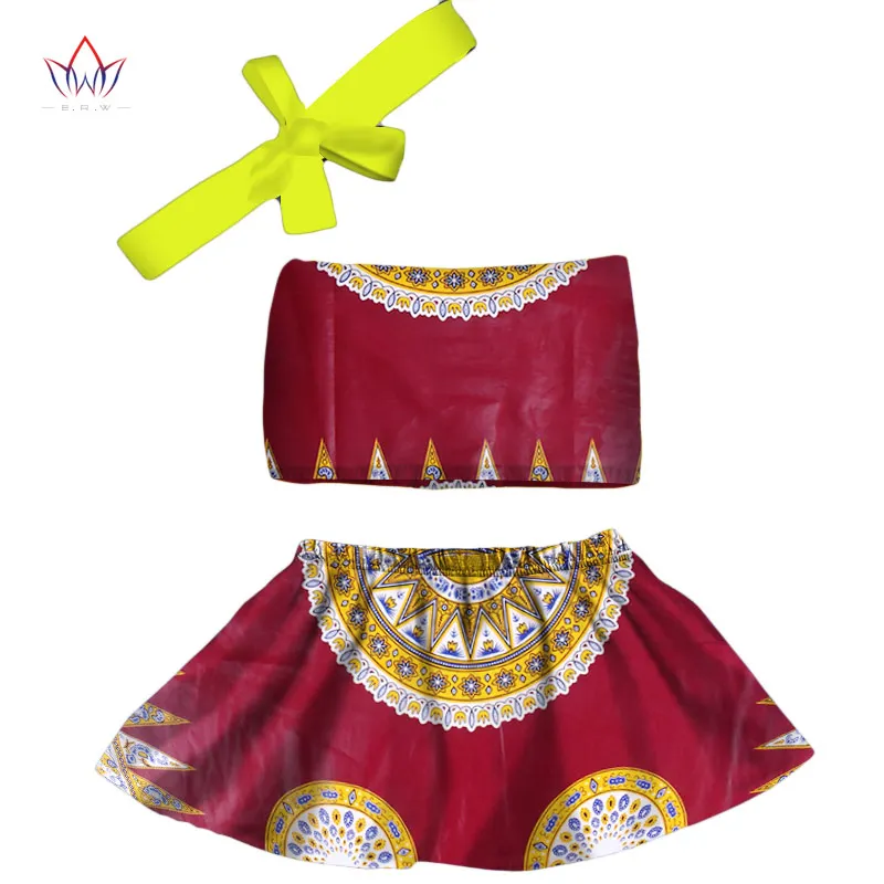 2019 Новинка Африка детей Костюмы комплекты для малышей Топ dashiki и юбка в