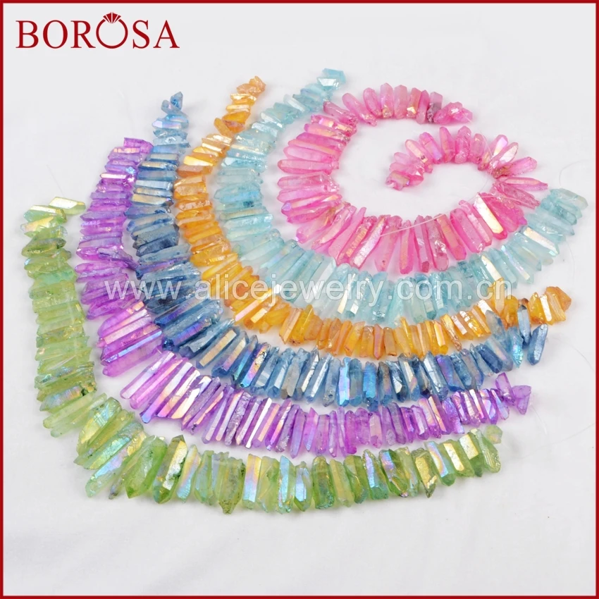 BOROSA 5 нитей окрашенного цвета кластер Aura Druzy кварцевые Кристальные Подвески для DIY