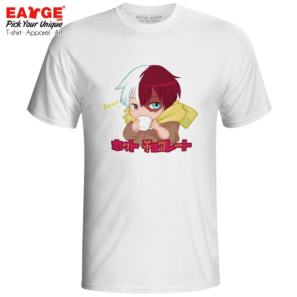 Горячая шоколадная футболка Todoroki Shoto My Hero Academy, аниме-артист, креативный крутой дизайн, футболка, забавная Модная Рок-футболка для мужчин и женщин