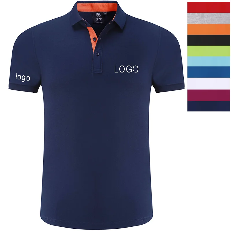

Custom logo embroidery polo shirt short sleeve polo shirt company logo work wear wholesale work uniform