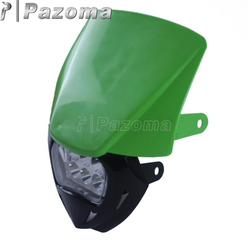 Фара передняя светодиодная для мотокросса Kawasaki KLX 110 125 150 KLR KDX 250 KX 450|Накладки и