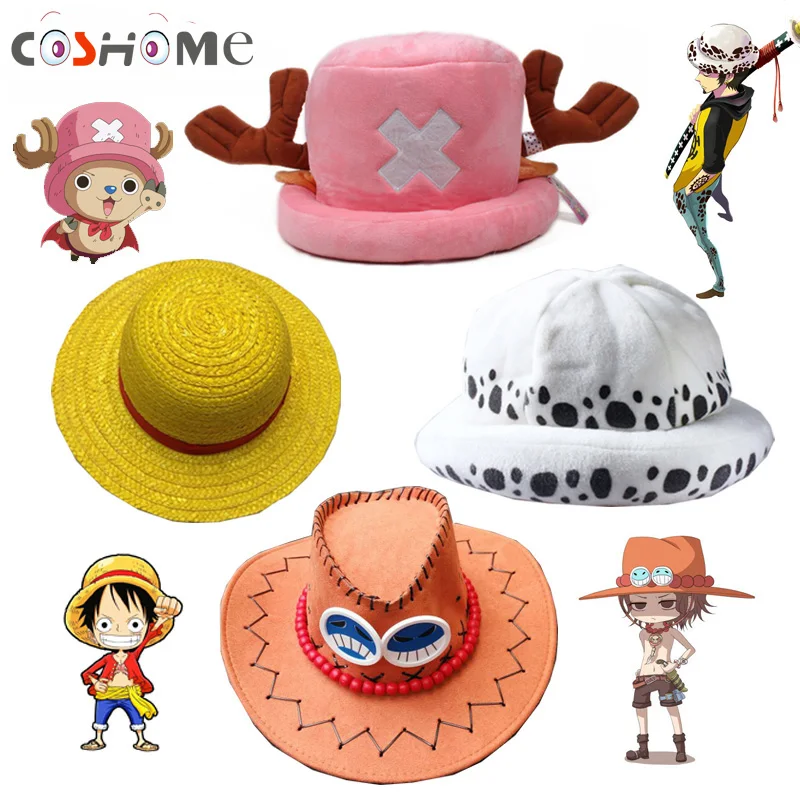 Coshome желтая Соломенная пляжная шляпка с рисунком Луффи Tony Chopper Trafalgar Law белая темно