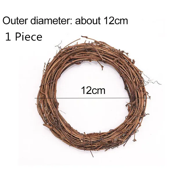 1Pc 12cm 8/10/15/20/25 см натуральный ротанг Гавайи вечерние гирлянда стволовых кольцо «ветка» DIY ВЕНОК из искусственных цветов Рождество настенный дверной подвесной - Цвет: 1Pc 12cm