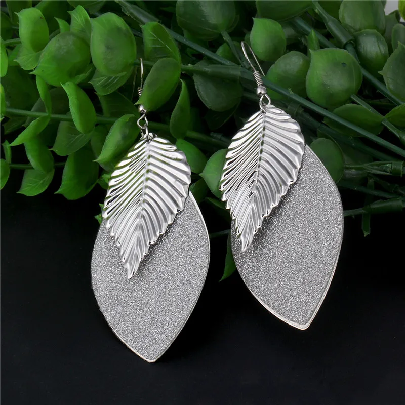 Orecchini Special Offer Sale Oorbellen 2017 Fashion Dangle Earrings Black gold silver Metal Alloy The Leaves For Women | Украшения и