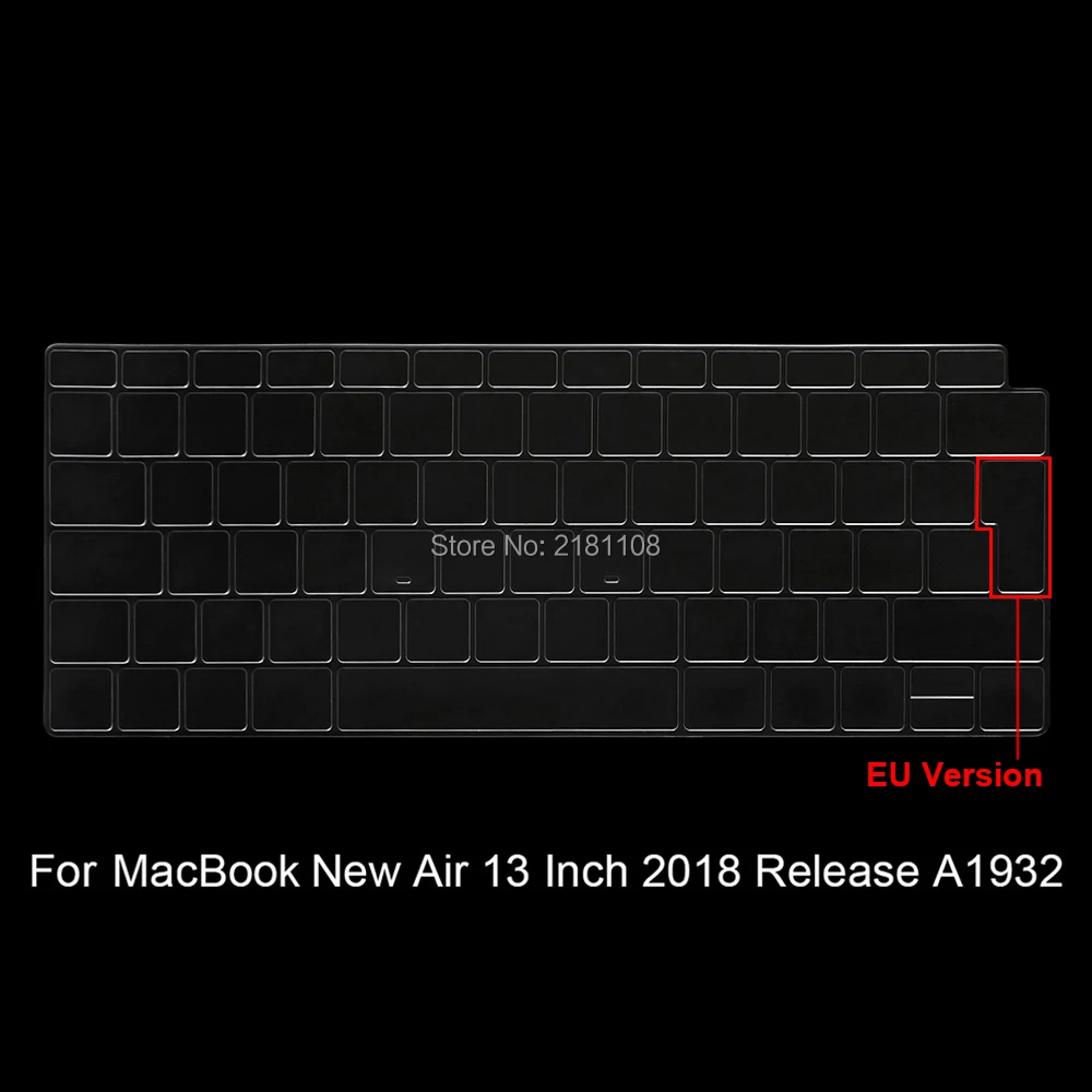 ТПУ Прозрачная клавиатура кожа силиконовый защитный чехол для Macbook Air 13," A1932(выпуск) США ЕС Япония Версия