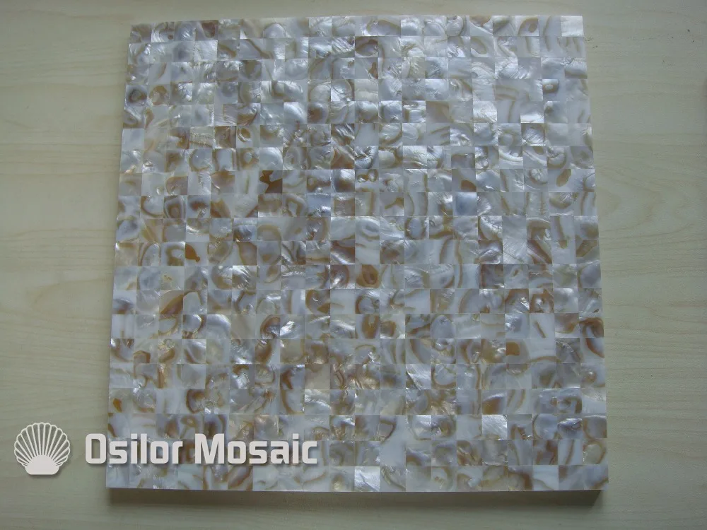 

Natural dapple color square pattern 100% Chinese freshwater shell mother of pearl tile for interior house decoration wall tile