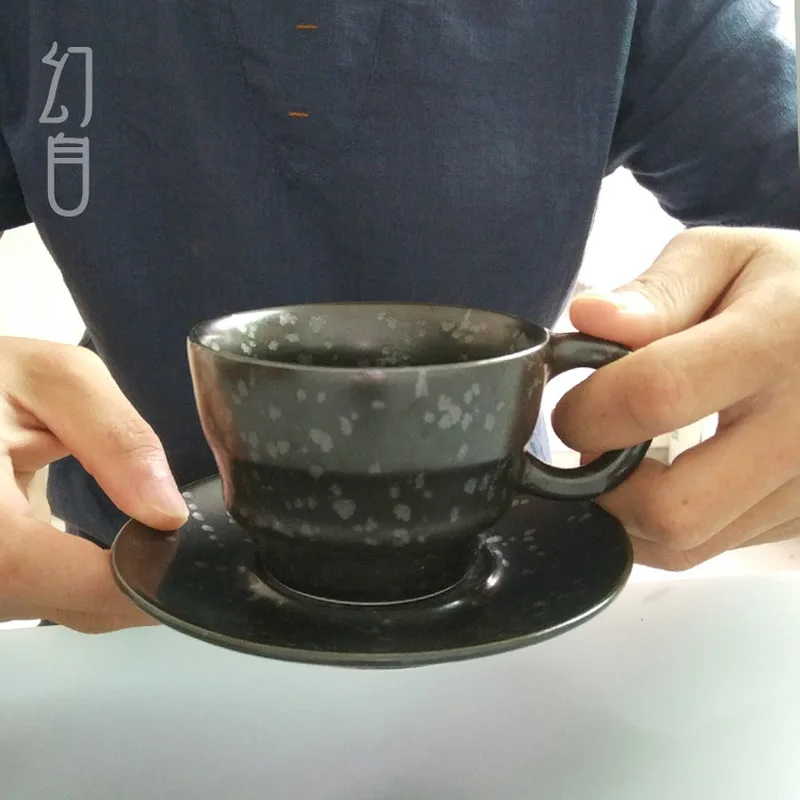 Новый черный набор стакана воды бытовой кофе чашки керамика Цзиндэчжэнь белое