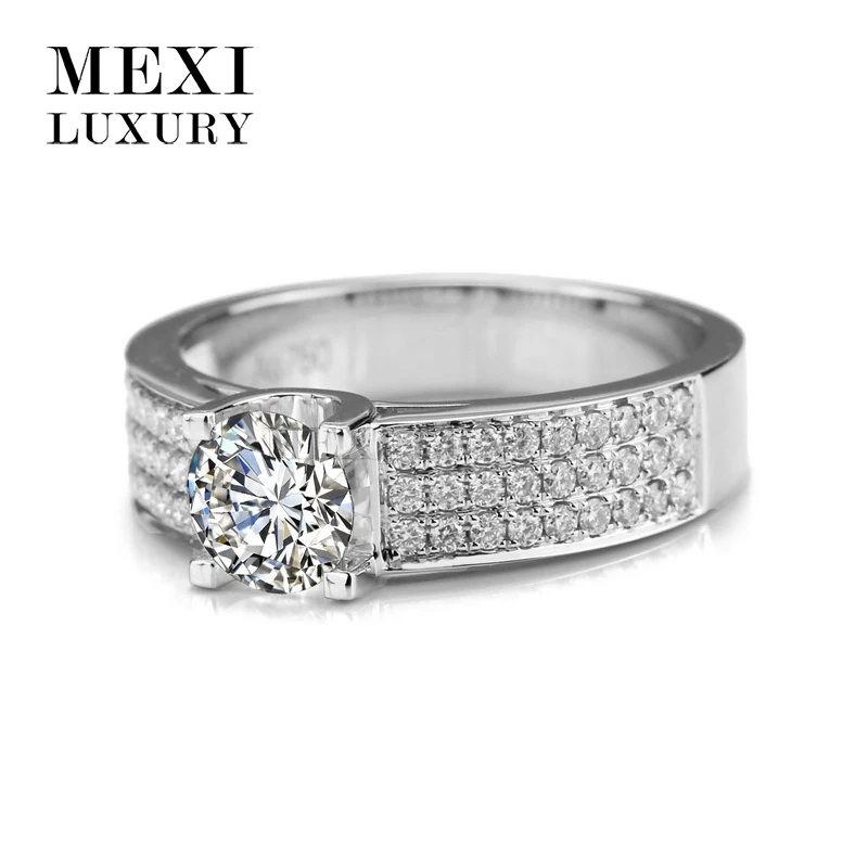 1 карат центр Камень DEF Цвет Moissanites Обручение кольцо для Для мужчин|Кольца| |