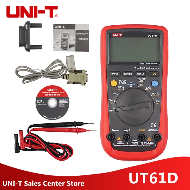 UNI T UT61D True RMS Авто Диапазон 6000 отсчетов Современные Цифровые мультиметры AC & DC