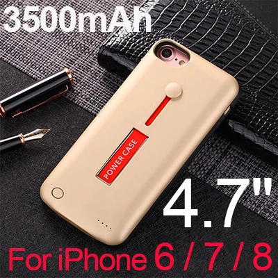 3500 мАч/5000 мАч тонкий ультра тонкий чехол для батареи для iPhone 8 7 6 6s внешний аккумулятор запасное зарядное устройство чехол для iPhone 6 6s 7 8 Plus+ держатель - Цвет: Gold i6 i6s i7 i8