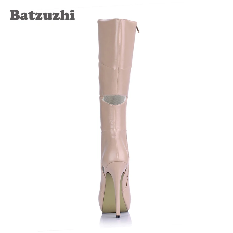 Batzuzhi/Роскошные модные женские сапоги суперзвезды пикантные до колена вечерние