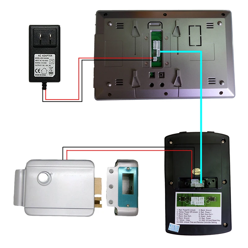 Видеодомофон проводной видеодомофон с TFT монитором 7 дюймов 700tvl ИК ночное видение