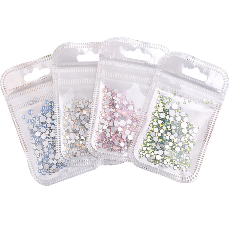 1 пакета(ов) белый опаловые Стразы для ногтей розовый Flaback Кристалл Rhinestone