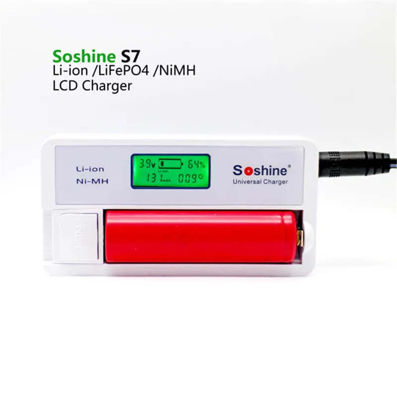 Soshine S7 ЖК-дисплей дисплей батарея зарядное устройство для литий-ионный аккумулятор 3,7 в 18650 14500 16340 10440 и никель-металл-гидридного аккумулятора 1,2 V AA AAA батарея