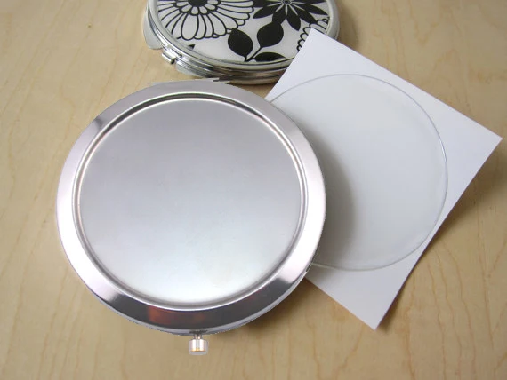 

500pcs/lot Blank Compact Mirror with 58mm epoxy stickers DIY Compact Makeup Mirror