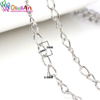 olingart 3mlot 35mm silver plated oval shape cross link chains for bracelet necklace diy jewelry accessories making