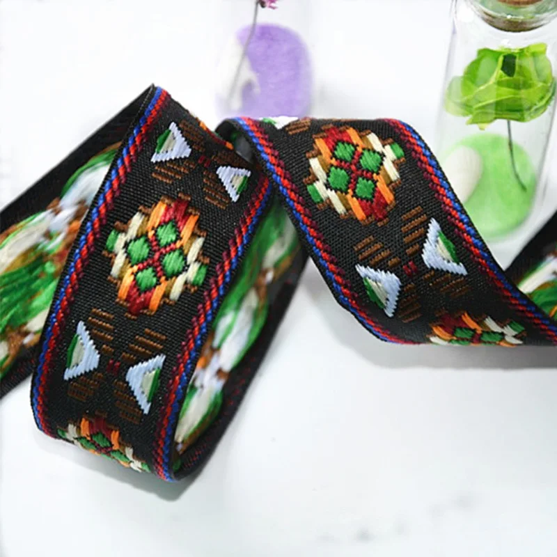 15Yards 2.5cm Retro Geometric Jacquard Ribbons Webbing DIY Clothes Bag Belt Sewing Webbings Tapes Fabric Accessories KY935 | Дом и сад
