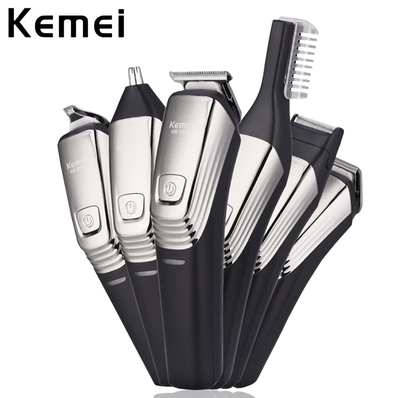 Kemei 6 в 1 машинка для стрижки волос аккумуляторная бритва бритья бороды триммер