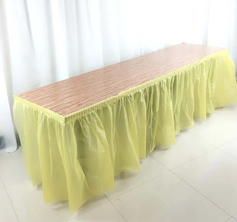 Yellow Туманные одноразовые настольные юбки для свадебного украшения DIY День рождения Тюль домашний декор ручной работы художественный материал - Цвет: Yellow