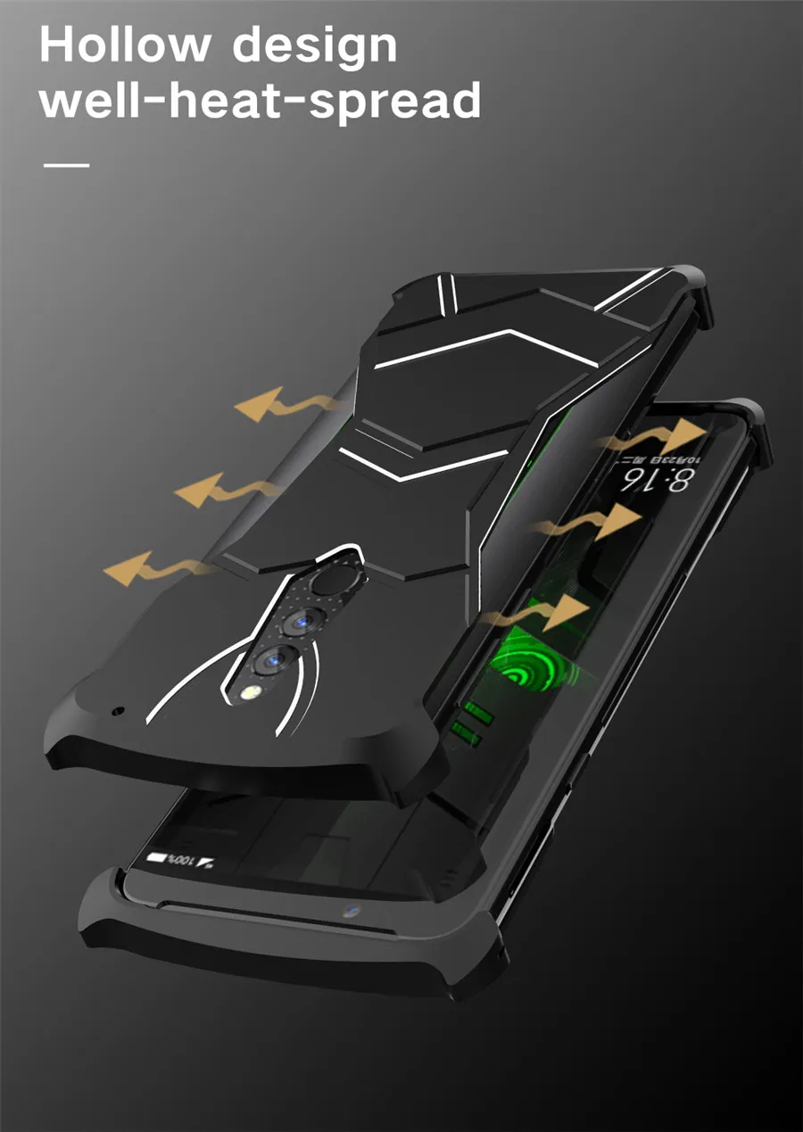 Для Xiaomi Черная Акула Helo чехол R-JUST пантера магнитный Алюминий Металл для Xiaomi Blackshark Helo Чехол ударопрочный чехол