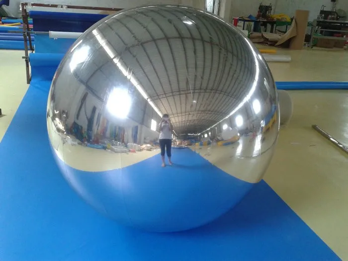 Серебряный шар 1 5 м отражающий надувной игрушечный мяч модный зеркальный для