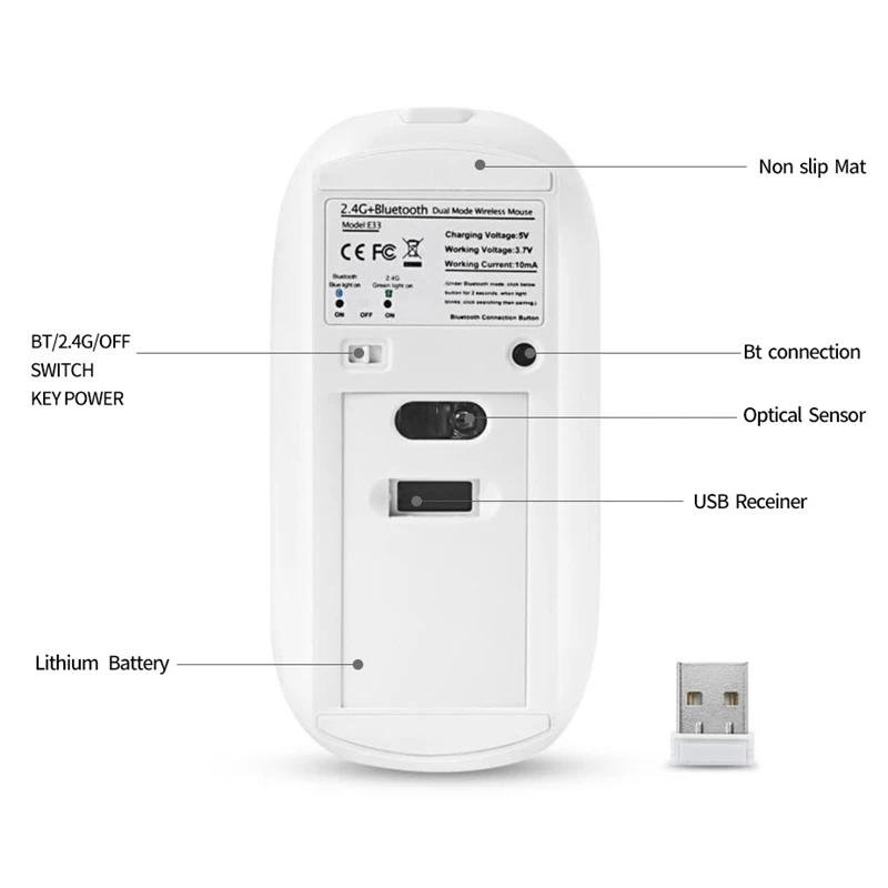 Горячая Металлическая Bluetooth и 2,4G беспроводная мышь из сплава ультра-тонкая подзарядка портативные эргономичные мыши для Mac Pc ноутбука