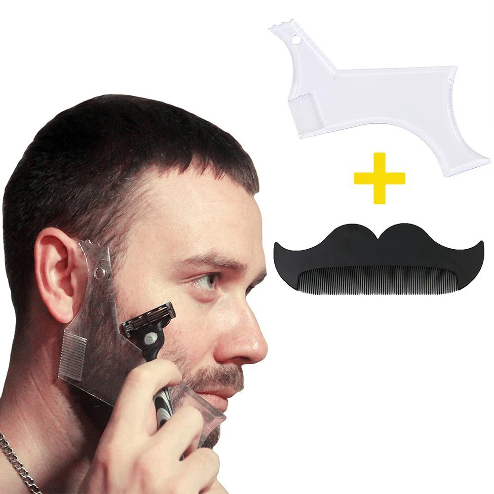 1 шт. симметричный Обрезной шаблон для формирования бороды укладки расческа