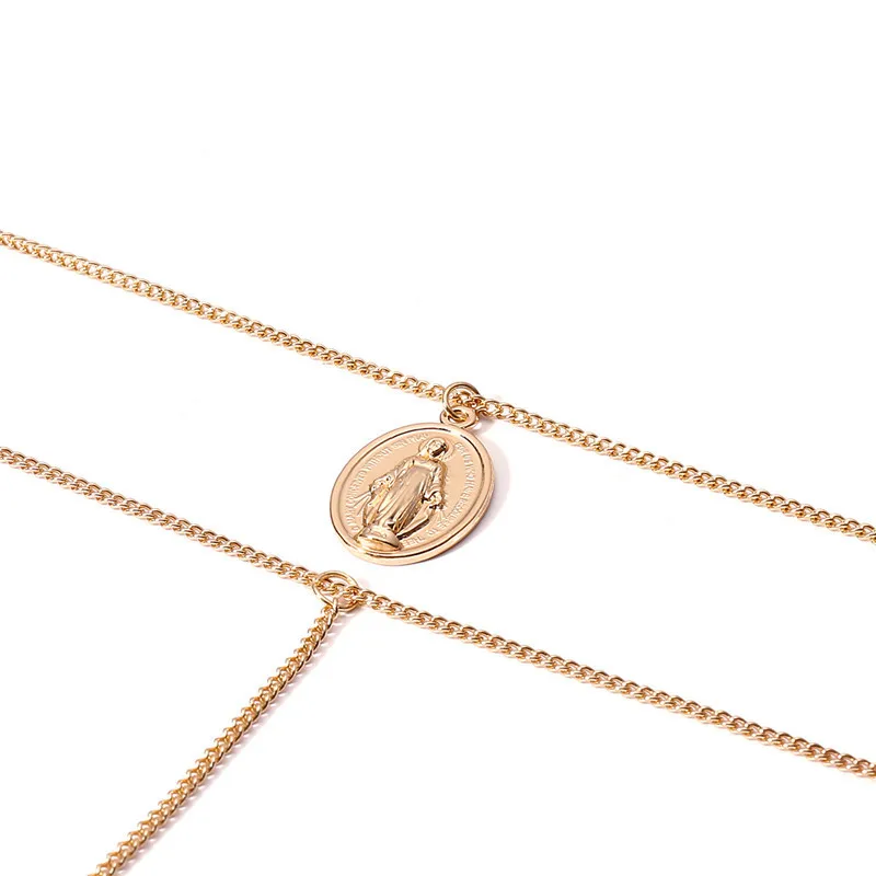 Boho многослойное колье с подвеской в виде буквы для женщин Цвет золотистый