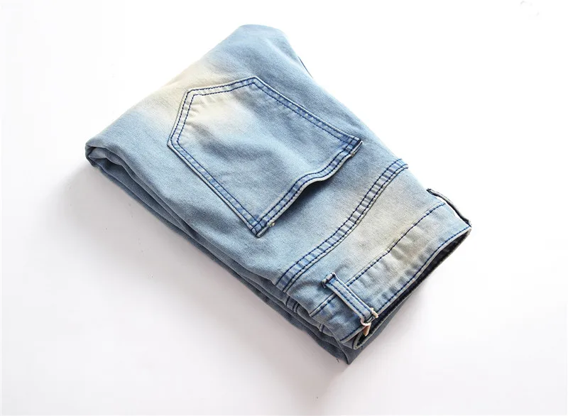Дант Булун Для мужчин плиссированные байкерские Джинсы Брюки Slim Fit Брендовая Дизайнерская обувь мотоциклетные джинсовые брюки для мужчин джинсы Большие размеры 28- 42